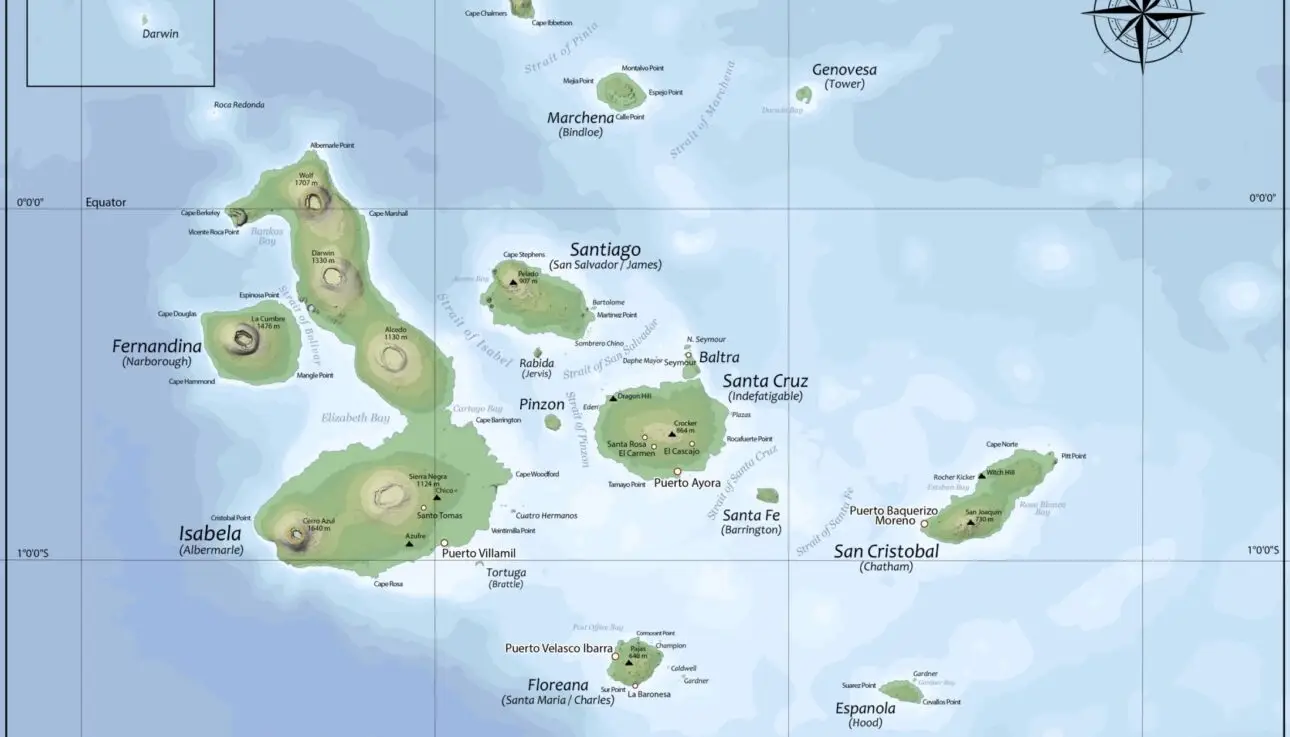 Map of the Galapagos